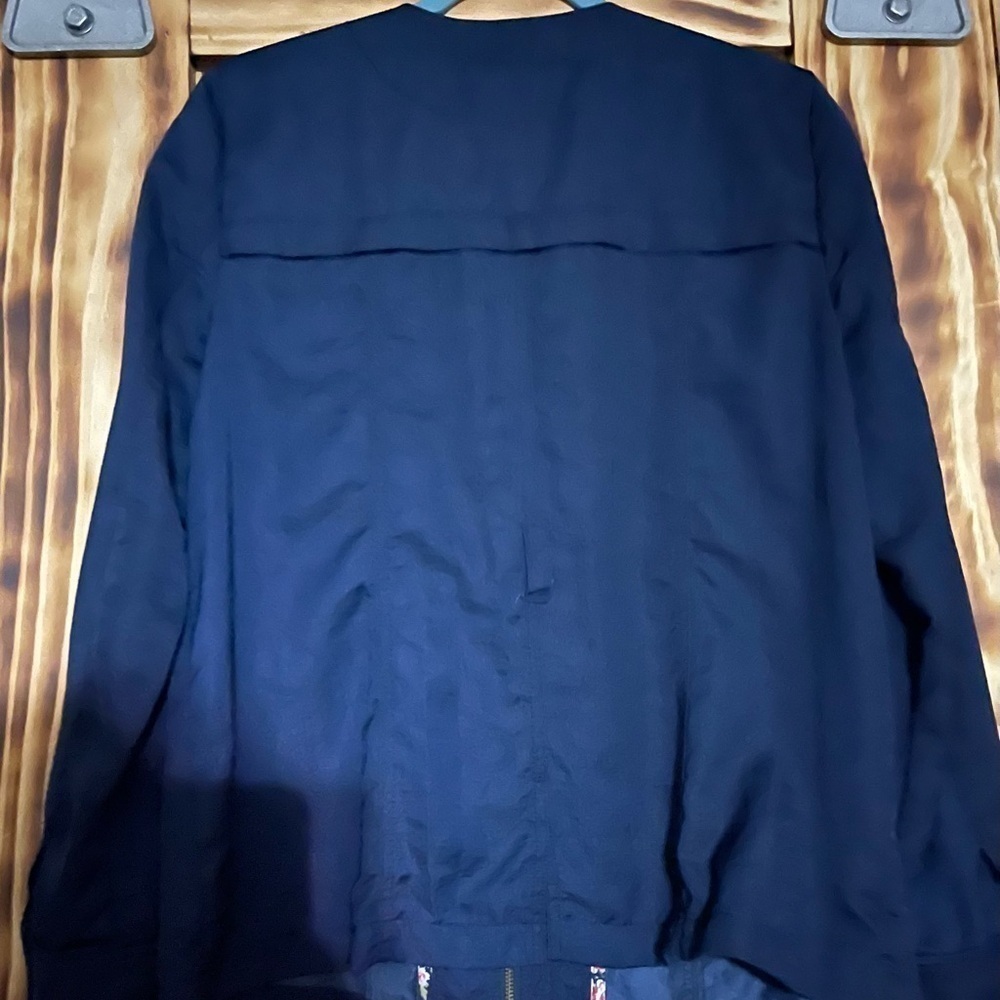 Anthropologie Hei Hei Cargo Jacket Navy Small Blue Full Zip Button Casual - Picture 2 of 5